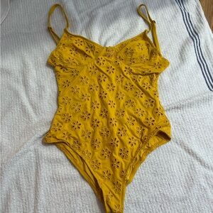 Yellow Eyelet One Piece rip curl